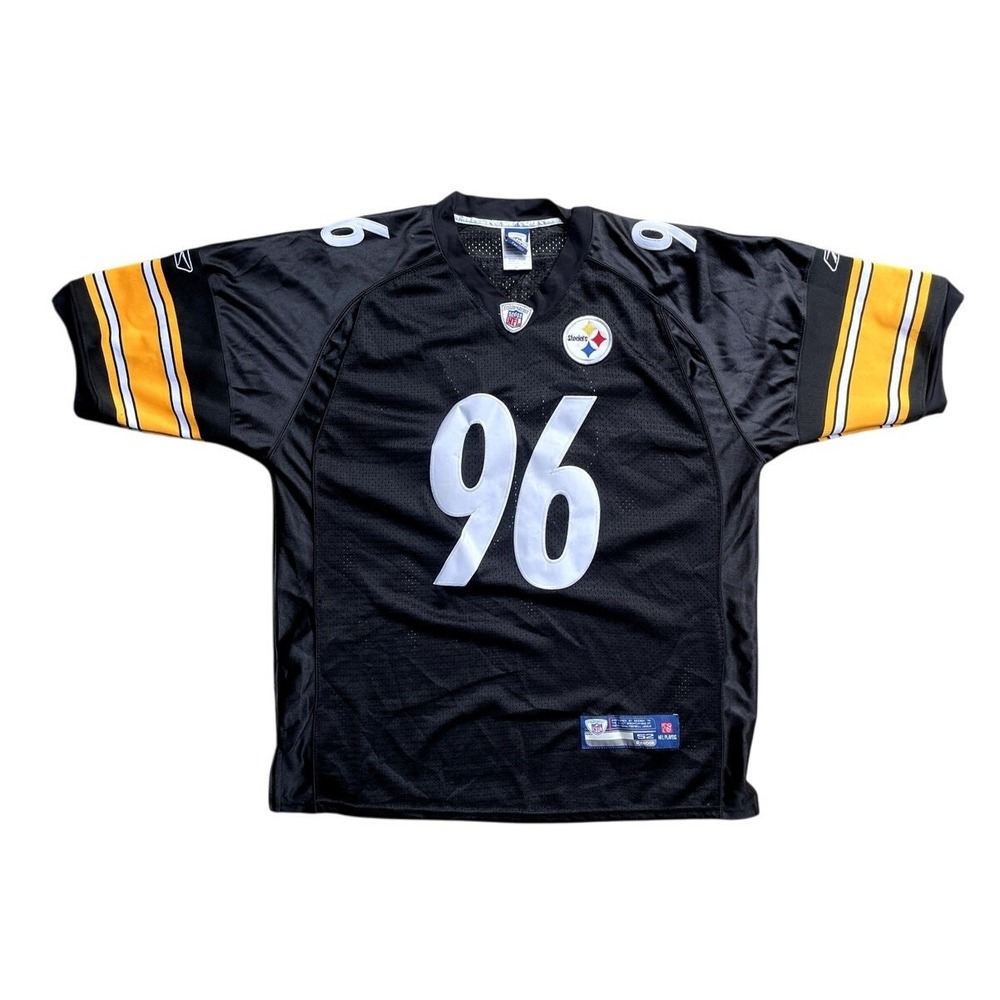 Reebok Stitched Ziggy Hood Pittsburgh Steelers NFL Black Jersey Size 52